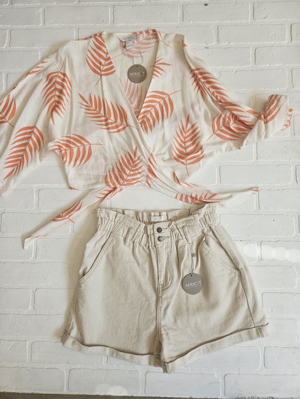 Paperbag Waist Stretch Denim Shorts